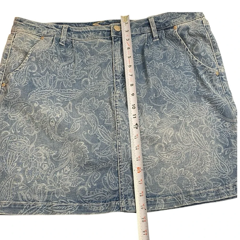Seven 7 Denim Mini Skirt Womens Size 16‎ Delancey Paisley Print Boho Stretch 337